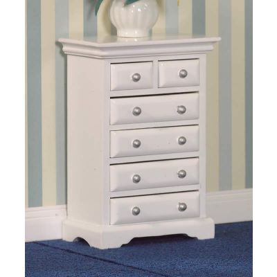 White Chest of Six Drawers                                  