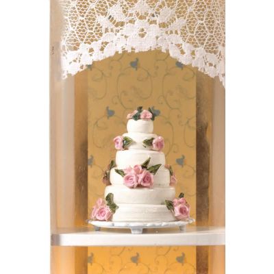 Decorative Wedding Cake with Pink Roses                     