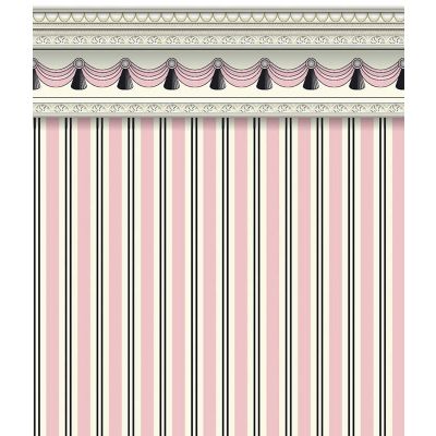*Pink Regency Stripe Wallpaper (A2 size)