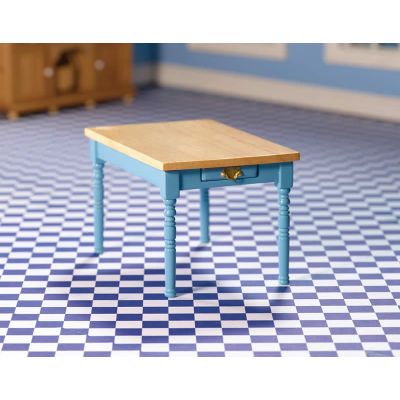 Blue Kitchen Table with 'Pine' Top (L)                      