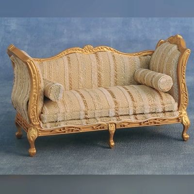 Gold & silver Louis XV sofa                                      