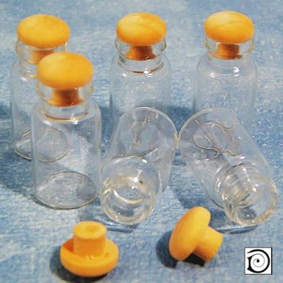 Glass Jars & Wood Stoppers pk6