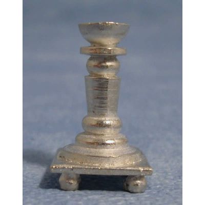 Large Silver Candle Stick Square Base