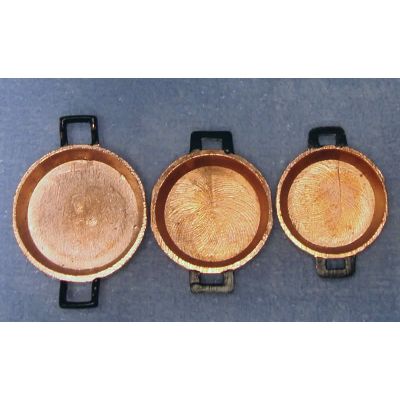 Set of 3 Copper Flat Pans