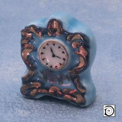 Blue/Gold Ceramic Clock