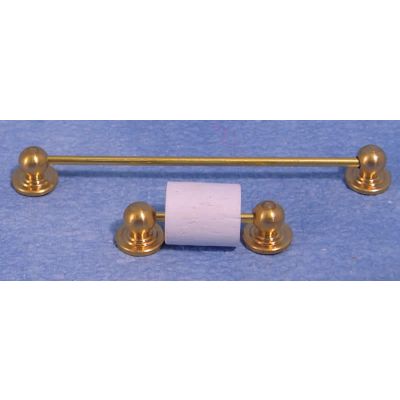Brass towelrail & toilet roll/hold
