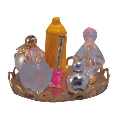 Tray with perfume bottles