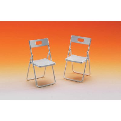Folding White Chair Pair (F3049)