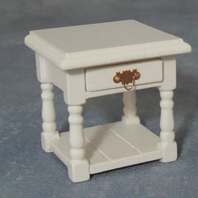 Bedside Table White, supplied single