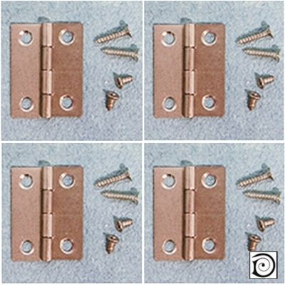 Hinges & screws silver Pack4,  25mm x 24mm approx when opened up