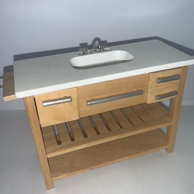 Kitchen Unit with modern sink,  Pine