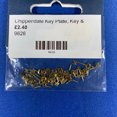 Chippendale Key Plate, Key & Nails 