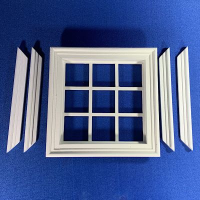 White Painted Small Wooden Window