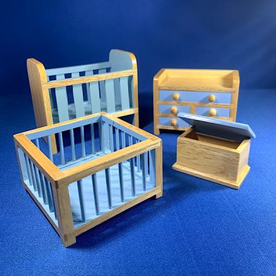 Blue 4 Piece Nursery Set