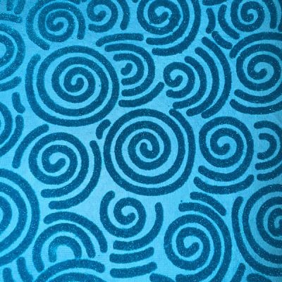 A3 Turquoise Swirl Flock Wallpaper