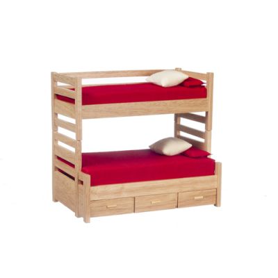 Oak Bunk Bed with Trundle