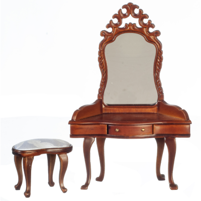 Dressing Table with Stool Walnut