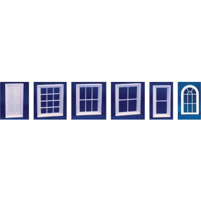 Victorian 12 Pane Plastic Window Frames, 1/24th scale