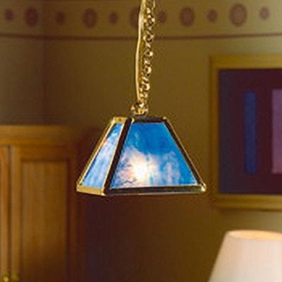 Blue Marbled Hanging Light
