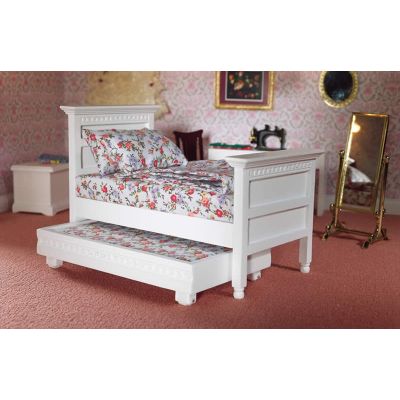 White Single Bed & Guest Bed                                