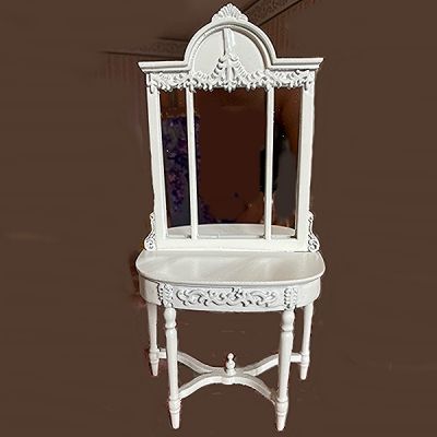 White Table with Mirror                              