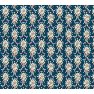 Blue Victorian Cameo Wallpaper (A2 size)                  