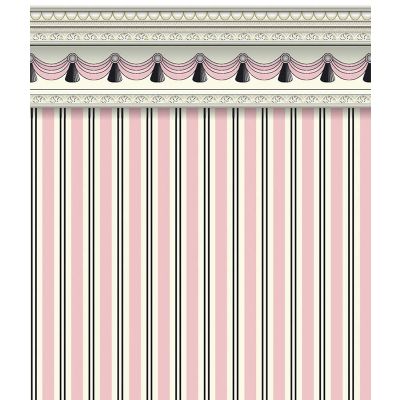*Pink Regency Stripe Wallpaper (A2 size)