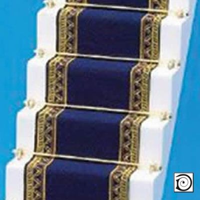 Navy & 'Gold' Edged Stair Carpet Runner                           