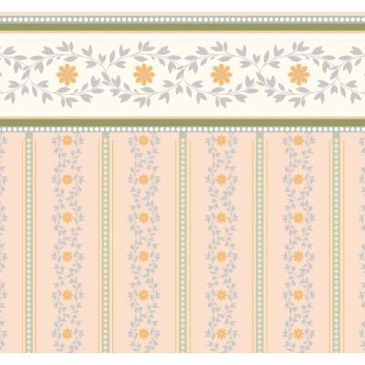 Soft Peach Posy Wallpaper (A2 size)
