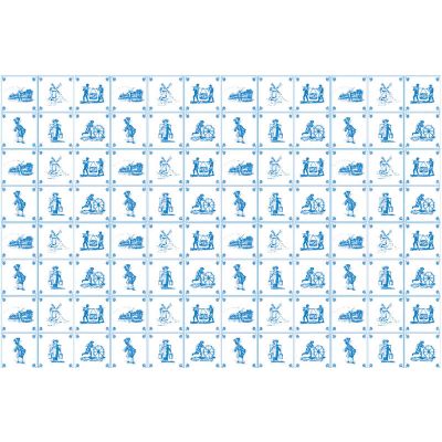 Blue Delft Tile Wallpaper (A2 size)