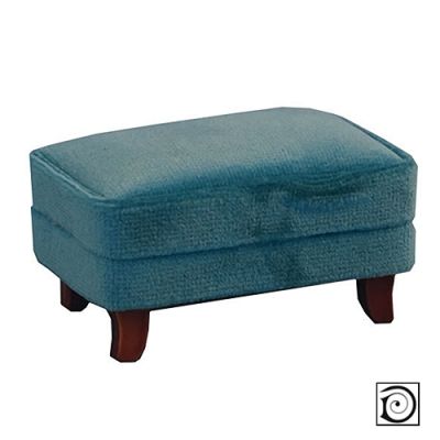 Teal Plush Footstool