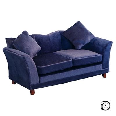 Dark Blue Plush Sofa                                      