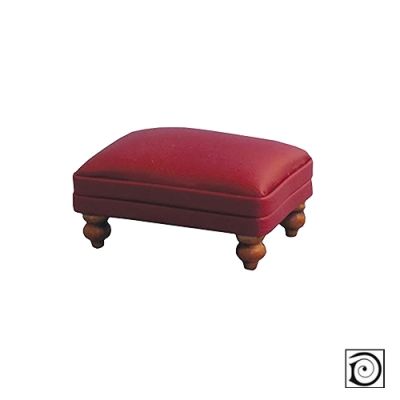 Red Faux Leather Footstool                     