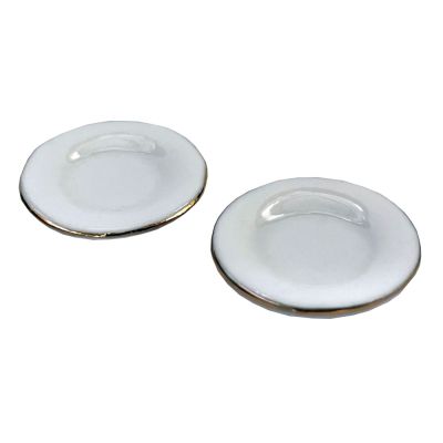 White & Gold Dinner Plates pk12