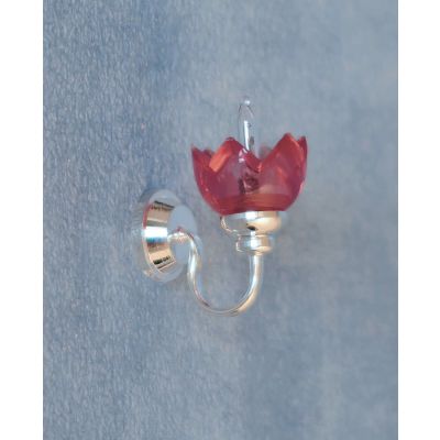 Silver Lily Wall Lamp Pink