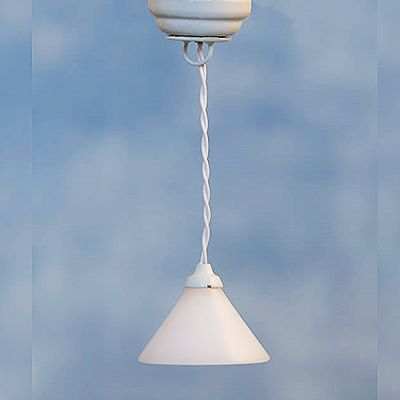 White Coolie Ceiling Light LED (Battery)