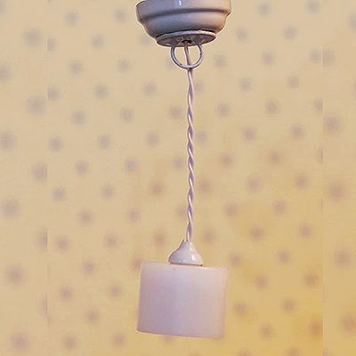 White Cylinder Ceiling Light LED (Battery)