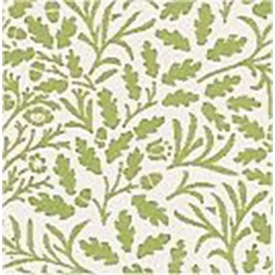 Green on White Acorns Wallpaper