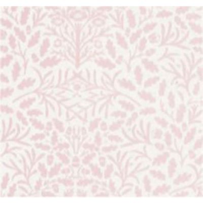 Pink on White Acorns Wallpaper