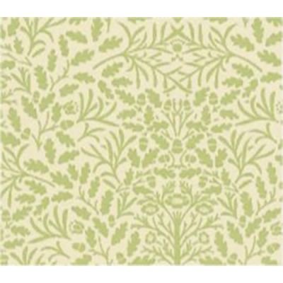 Green on Cream Acorns Wallpaper