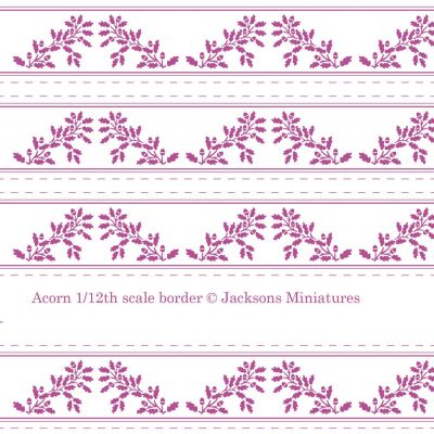 Acorns 'Border' Purple on White Wallpaper