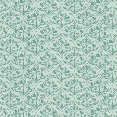 Tulip Arabesque Sea Green A3 Wallpaper