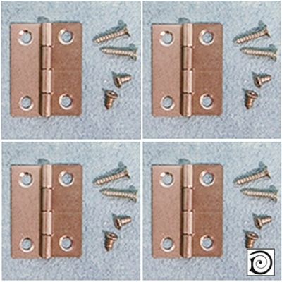 Hinges & screws silver Pack4,  25mm x 24mm approx when opened up