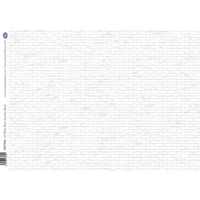 White Stretcher Bond Brick, A3 card