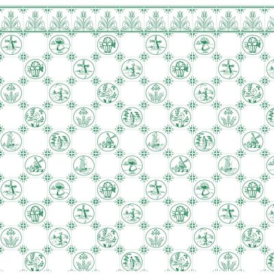 Green Dutch Tile Embossed A3 Paper