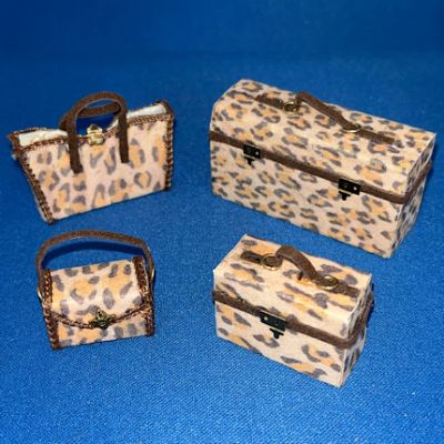 Leopard Print Bag & Cases Set Handmade