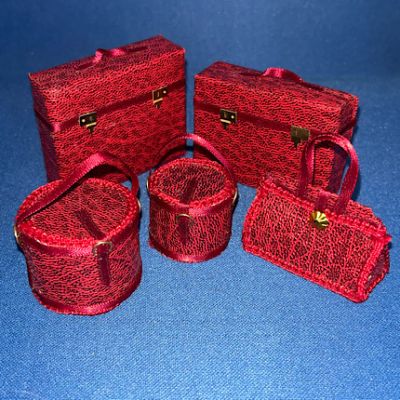 Red Bag & Cases Set Handmade