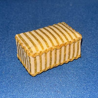 Gold Striped Footstool Handmade in UK