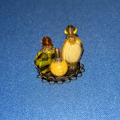 Handmade Perfume Set on Tray Yellow