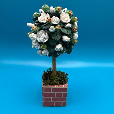 Topiary Pot White/Yellow 4" Handmade in UK